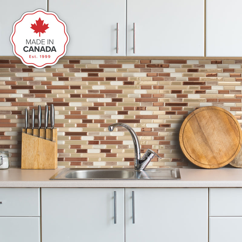 MURETTO Beige, White peel and stick backsplash tile smart tiles for kitchen, bathroom, vr and fireplace