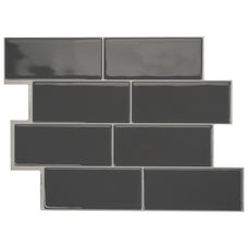 METRO Grey peel and stick backsplash tile smart tiles for kitchen, bathroom, vr and fireplace