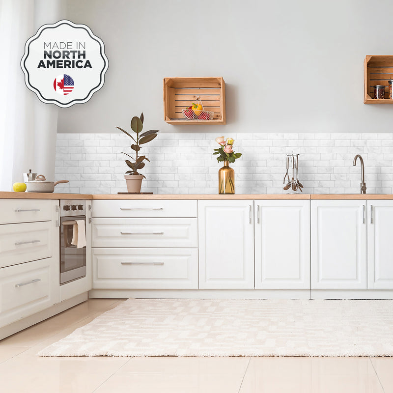 METRO Grey, White peel and stick backsplash tile smart tiles for kitchen, bathroom, vr and fireplace