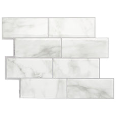 METRO Grey, White peel and stick backsplash tile smart tiles for kitchen, bathroom, vr and fireplace