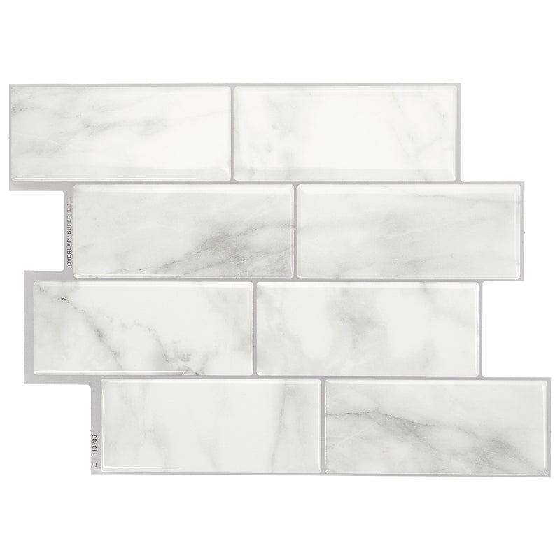 METRO Grey, White peel and stick backsplash tile smart tiles for kitchen, bathroom, vr and fireplace