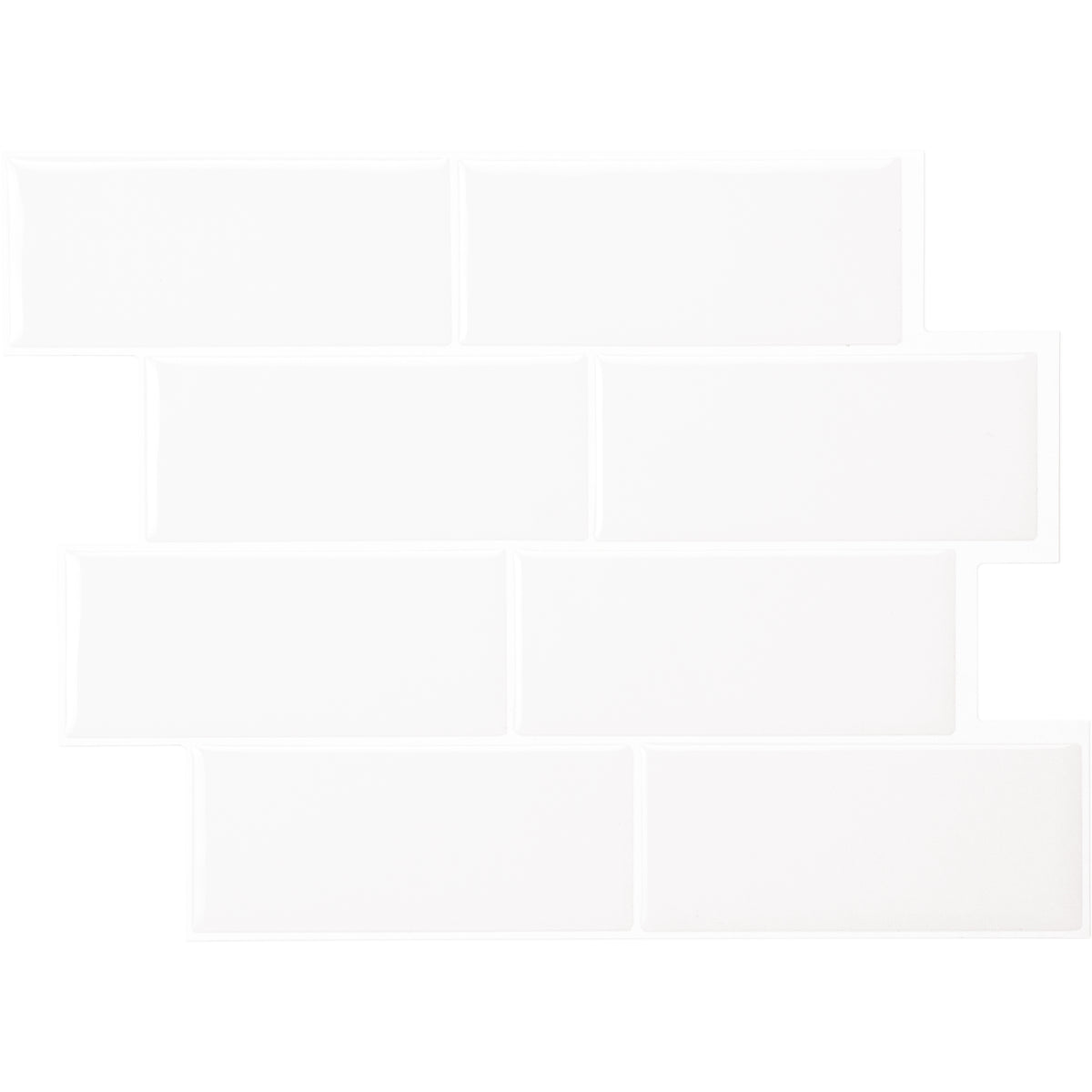 METRO White peel and stick backsplash tile smart tiles for kitchen, bathroom, vr and fireplace