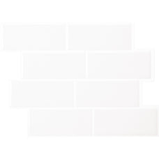 METRO White peel and stick backsplash tile smart tiles for kitchen, bathroom, vr and fireplace