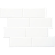METRO White peel and stick backsplash tile smart tiles for kitchen, bathroom, vr and fireplace