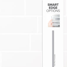smart edge peel and stick backsplash tiles METRO White Smart Tiles