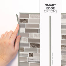 Smart Edge peel and stick backsplash tiles CRESCENDO Beige, Brown, Grey Smart Tiles