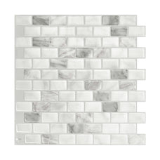 RAVENNA Grey, White peel and stick backsplash tile smart tiles for kitchen, bathroom, vr and fireplace