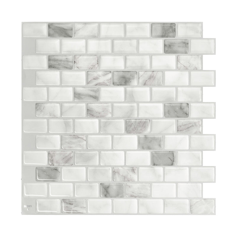 RAVENNA Grey, White peel and stick backsplash tile smart tiles for kitchen, bathroom, vr and fireplace