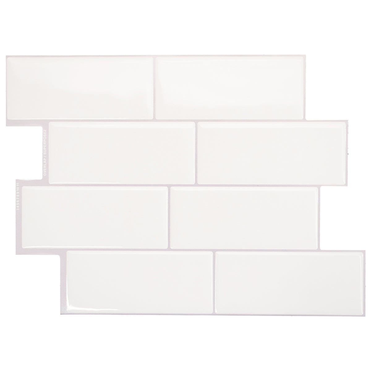 METRO White peel and stick backsplash tile smart tiles for kitchen, bathroom, vr and fireplace