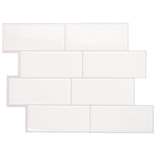 METRO White peel and stick backsplash tile smart tiles for kitchen, bathroom, vr and fireplace