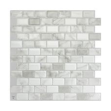 RAVENNA Grey, White peel and stick backsplash tile smart tiles for kitchen, bathroom, vr and fireplace