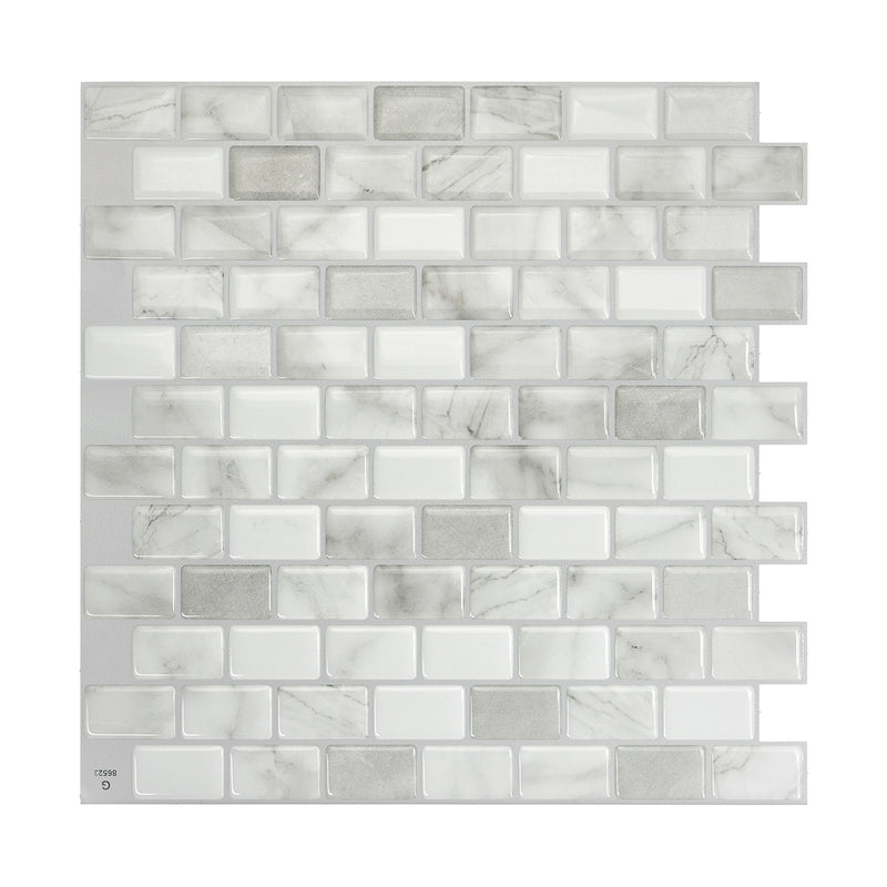 RAVENNA Grey, White peel and stick backsplash tile smart tiles for kitchen, bathroom, vr and fireplace