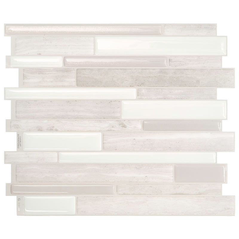 MILANO Beige, White peel and stick backsplash tile smart tiles for kitchen, bathroom, vr and fireplace