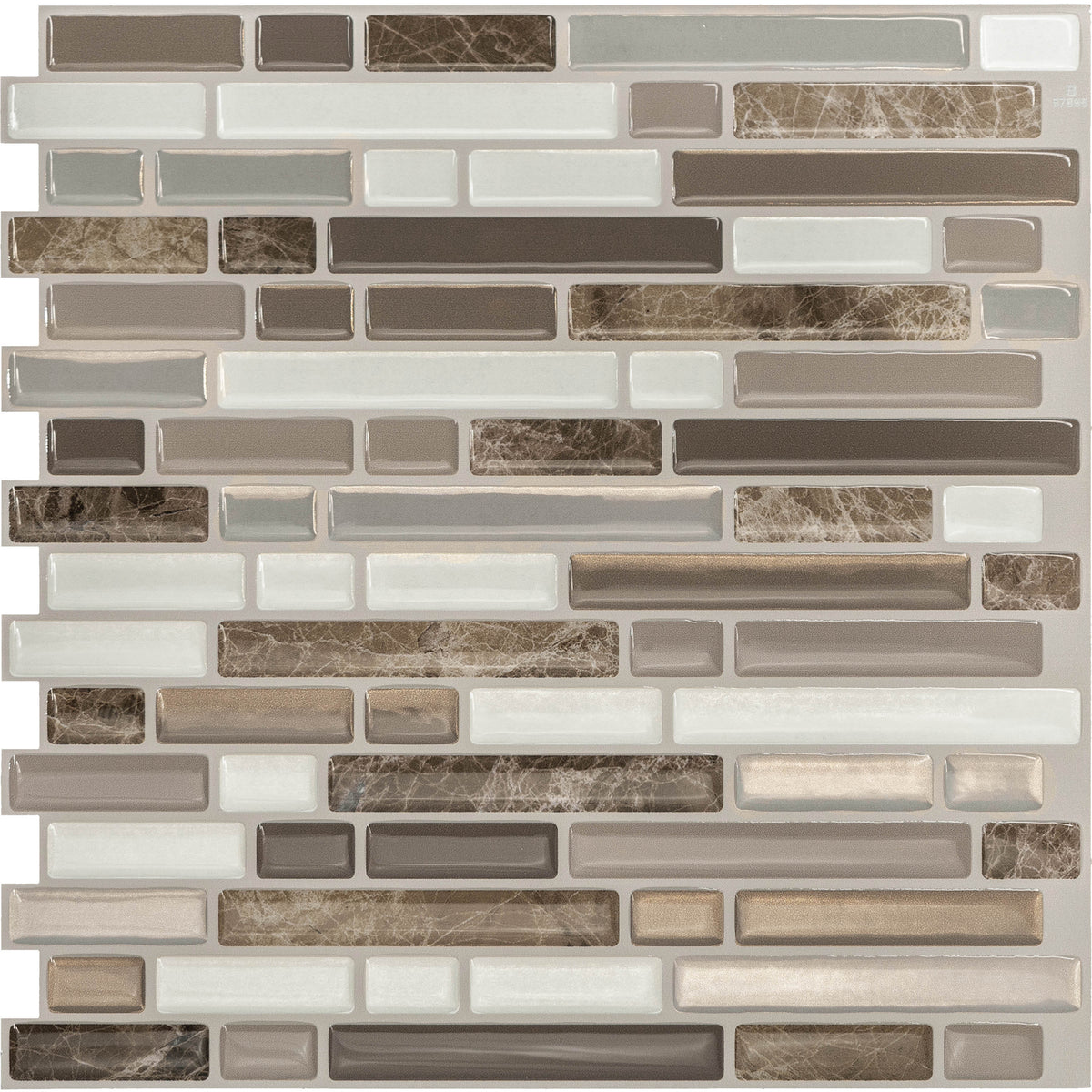 BELLAGIO Brown, Ivory peel and stick backsplash tile smart tiles for kitchen, bathroom, vr and fireplace