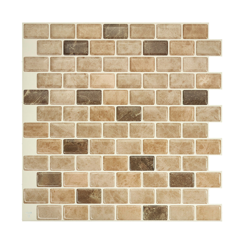 RAVENNA Beige, Brown Ravenna beige peel and stick backsplash tile smart tiles for kitchen, bathroom, vr and fireplace