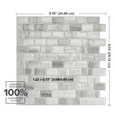 DIMENSIONS peel and stick backsplash tiles RAVENNA Grey Smart Tiles