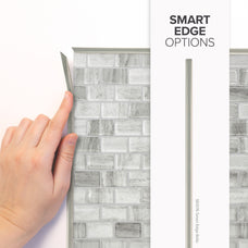 SMART EDGE peel and stick backsplash tiles RAVENNA Grey Smart Tiles