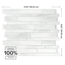 dimensions peel and stick backsplash tiles MILANO Grey, White Smart Tiles