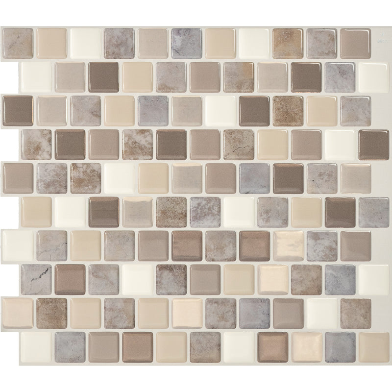 BRIXIA Beige, Brown peel and stick backsplash tile smart tiles for kitchen, bathroom, vr and fireplace