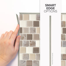 smart edge peel and stick backsplash tiles BRIXIA Beige, Brown Smart Tiles