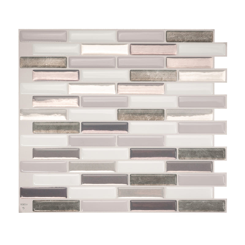 MILENZA Grey peel and stick backsplash tile smart tiles for kitchen, bathroom, vr and fireplace