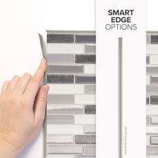smart edge peel and stick backsplash tiles MILENZA Grey Smart Tiles