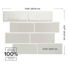 dimensions peel and stick backsplash tiles METRO Grey Smart Tiles