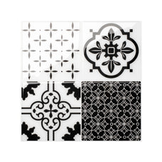 Vintage black and white peel and stick backsplash tile smart tiles for kitchen, bathroom, vr and fireplace