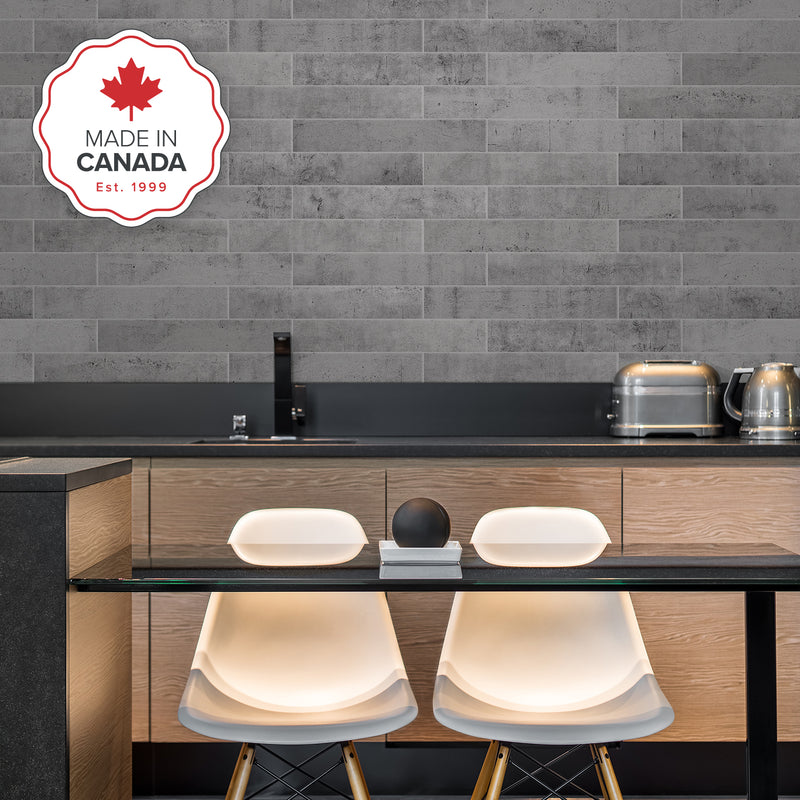NORWAY Grey peel and stick backsplash tile smart tiles for kitchen, bathroom, vr and fireplace