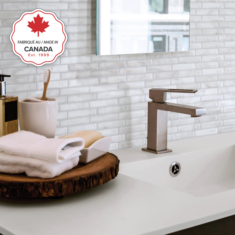 MILENZA Grey peel and stick backsplash tile smart tiles for kitchen, bathroom, vr and fireplace