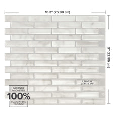 Dimensions peel and stick backsplash tiles MILENZA Grey Smart Tiles