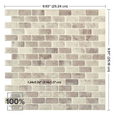 dimensions peel and stick backsplash tiles MANDOLIA Beige Smart Tiles