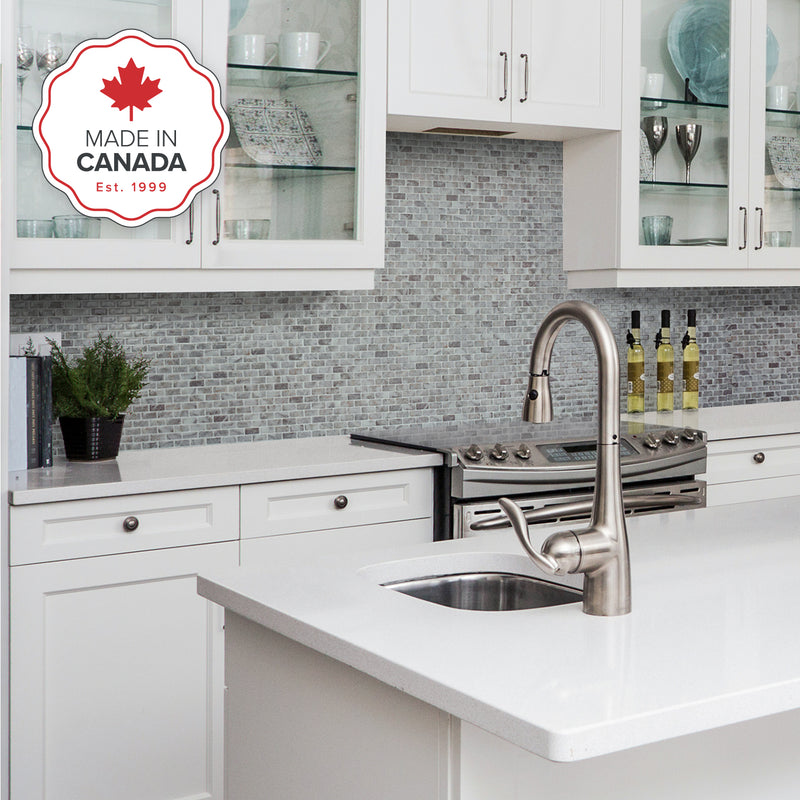 MANDOLIA Grey peel and stick backsplash tile smart tiles for kitchen, bathroom, vr and fireplace