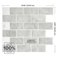 Dimensions peel and stick backsplash tile Subway grey Smart