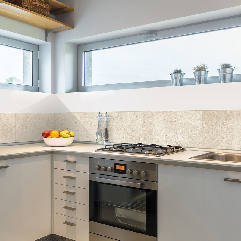 BLOK Beige peel and stick backsplash tile smart tiles for kitchen, bathroom, vr and fireplace