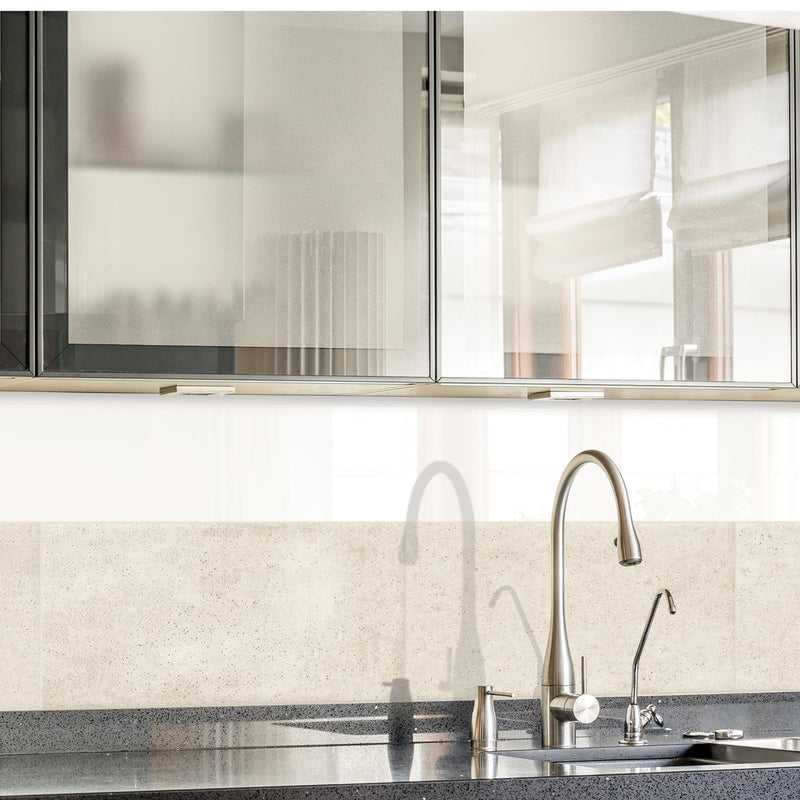 BLOK Beige peel and stick backsplash tile smart tiles for kitchen, bathroom, vr and fireplace