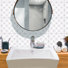 bathroom peel and stick backsplash tile Vintage white and light grey Smart Tiles