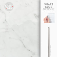 Smart Edge peel and stick backsplash tiles BLOK White Smart Tiles