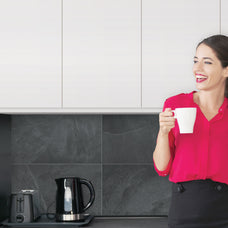 kitchen, bathroom peel and stick backsplash tiles BLOK Grey Smart Tiles