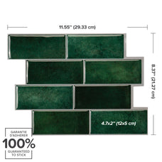 dimensions peel and stick backsplash tiles METRO Green Smart Tiles