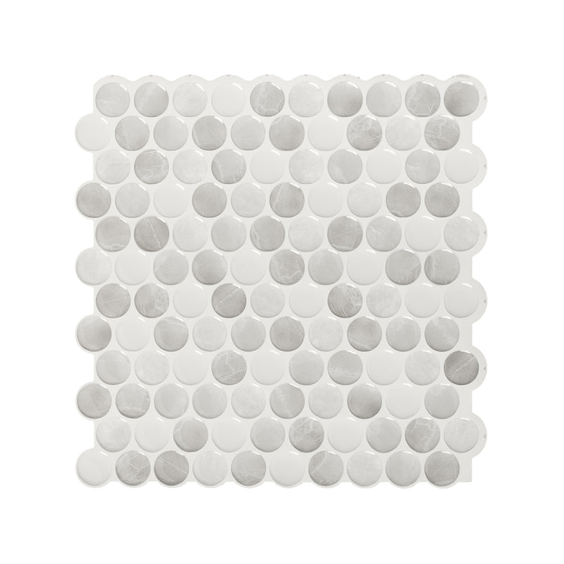 PENNY Grey peel and stick backsplash tile smart tiles for kitchen, bathroom, vr and fireplace