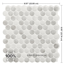 dimensions peel and stick backsplash tiles PENNY Grey Smart Tiles