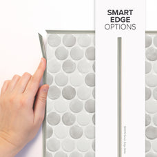 smart edge peel and stick backsplash tiles PENNY Grey Smart Tiles