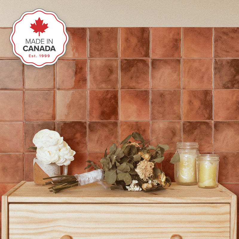 Zellige terracotta peel and stick backsplash tile smart tiles for kitchen, bathroom, vr and fireplace