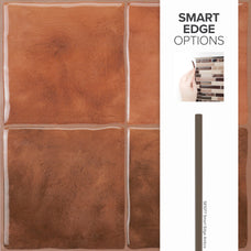 Smart edge peel and stick backsplash tile Zellige terracotta Smart Tiles