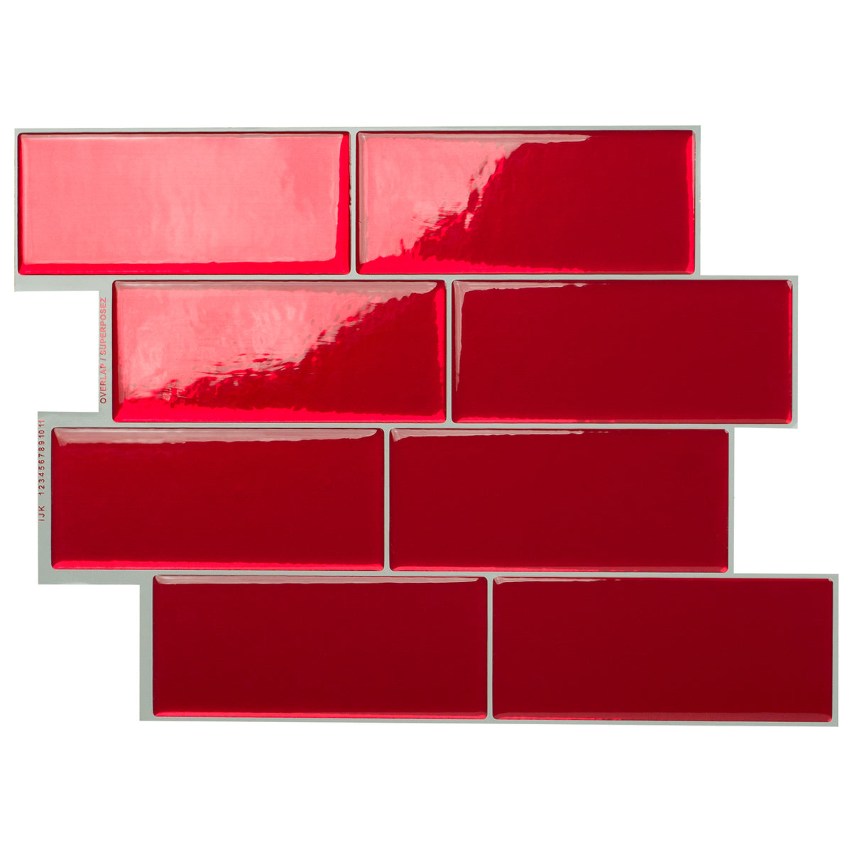 METRO Red peel and stick backsplash tile smart tiles for kitchen, bathroom, vr and fireplace