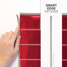 smart edge peel and stick backsplash tiles METRO Red Smart Tiles