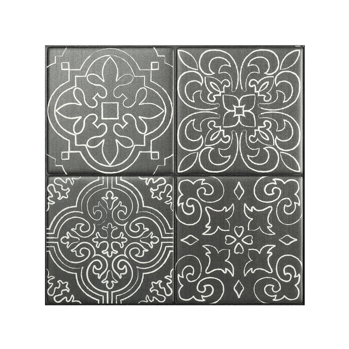 Vintage black and white peel and stick backsplash tile smart tiles for kitchen, bathroom, vr and fireplace