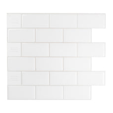 Subway white peel and stick backsplash tile smart tiles for kitchen, bathroom, vr and fireplace
