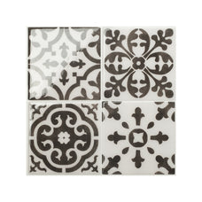 Vintage black and white peel and stick backsplash tile smart tiles for kitchen, bathroom, vr and fireplace